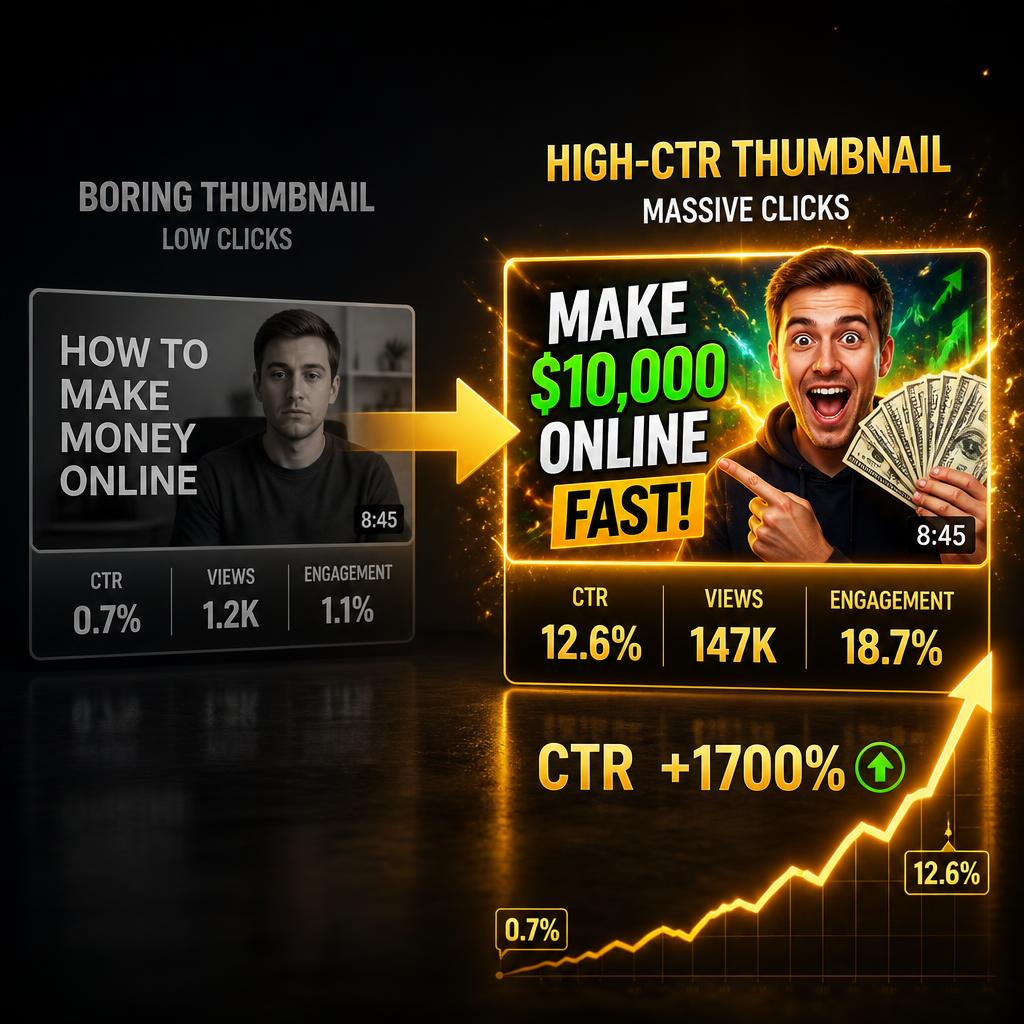 Thumbnail YouTube Bằng AI: Tăng CTR Gấp Đôi Mà Không Cần Biết Design